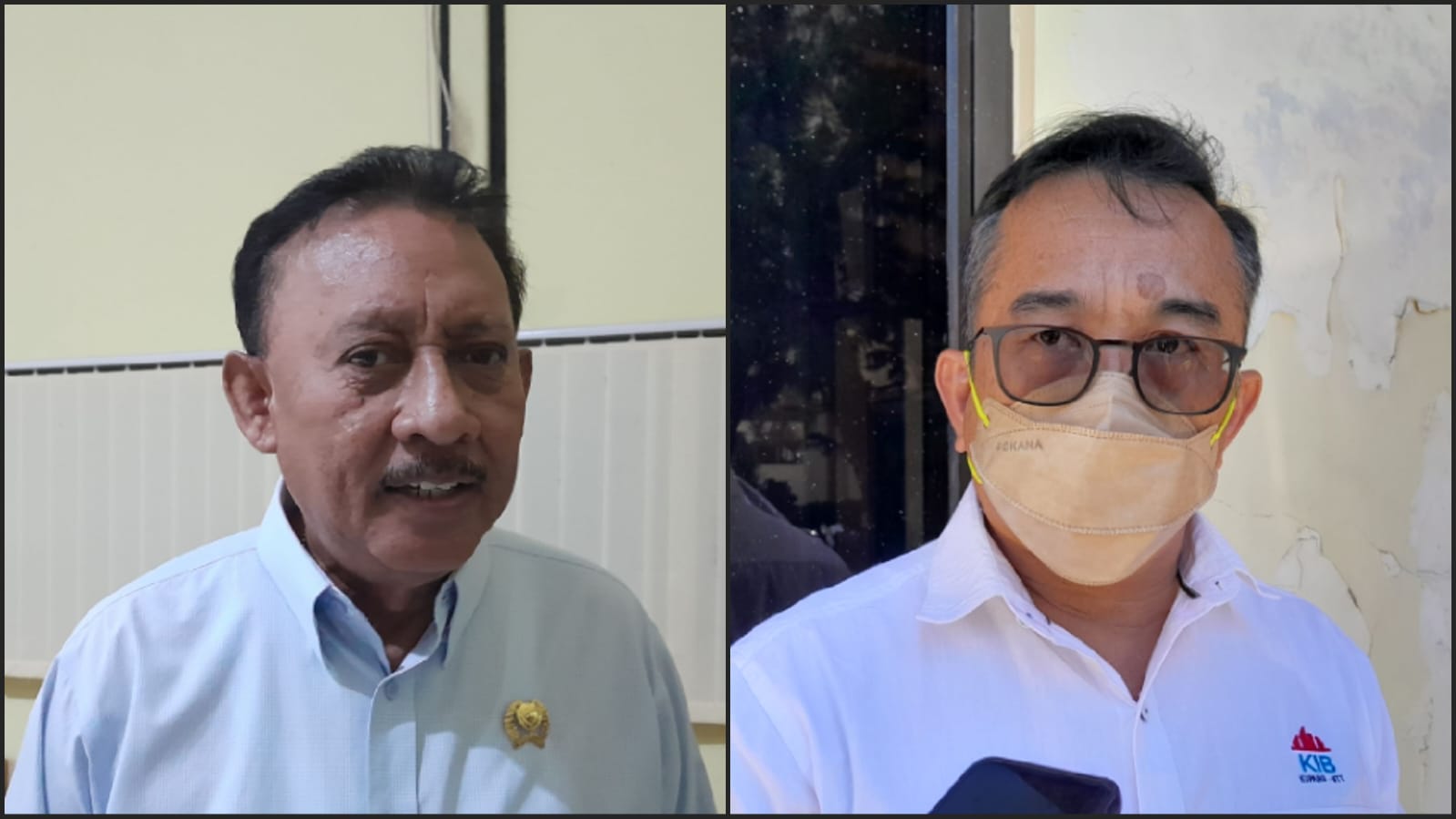 Direktur PT Kawasan Industri Bolok, Gabriel Kennenbudi (kanan) dan Ketua Komisi III DPRD NTT Jonas Salean (kiri)